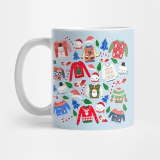 Christmas Sweaters_Blue Background Mug